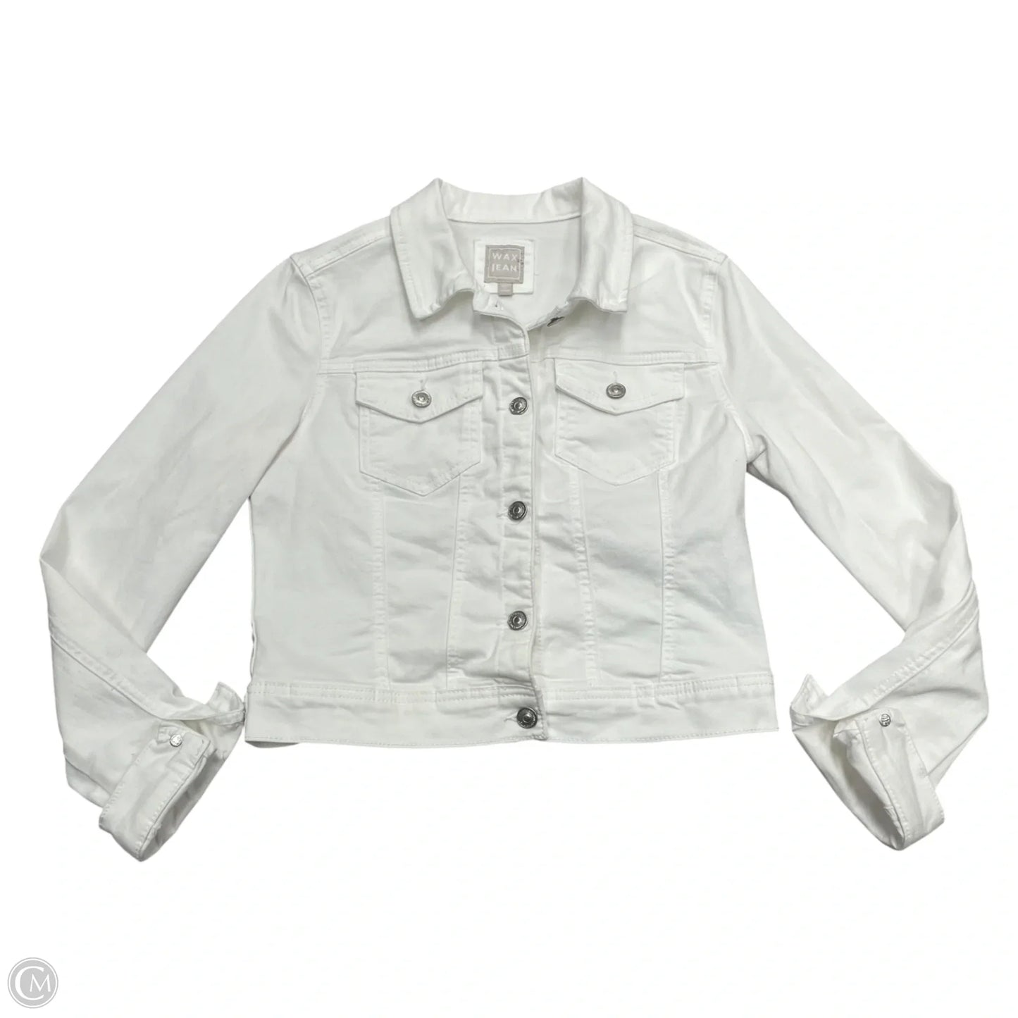 Jacket Denim By Wax Jean In White Denim, Size: M