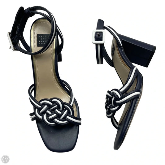 Sandals Heels Block By White House Black Market In Navy, Size: 8.5
