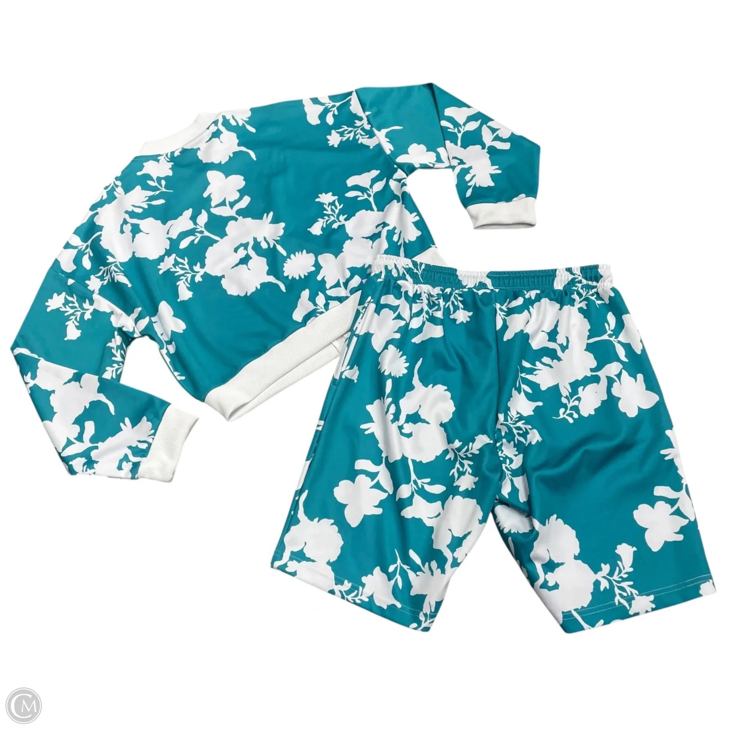 Shorts Set By Ashley Stewart In Blue & White, Size: M