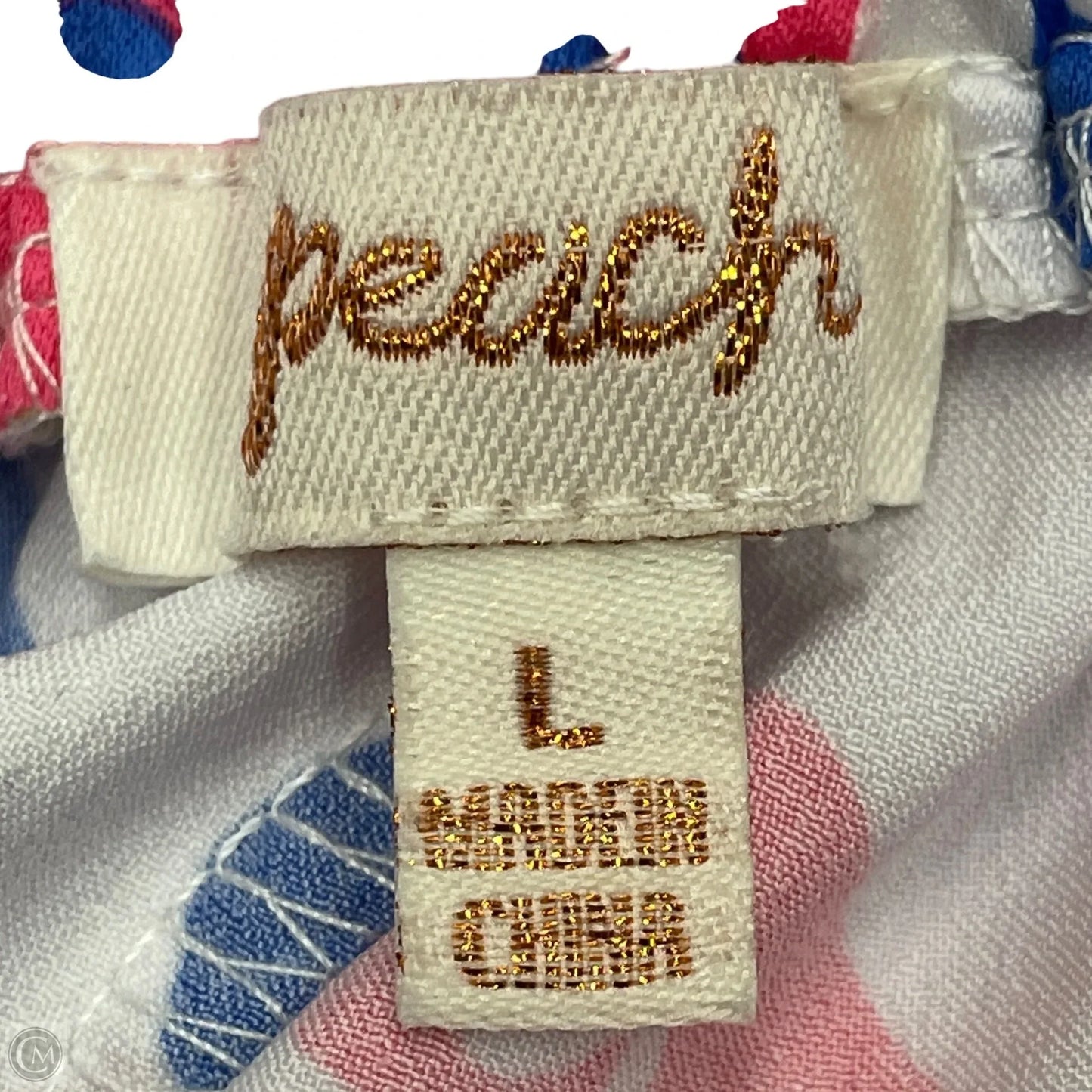 Pants Wide Leg By Peach In Blue & White, Size: L