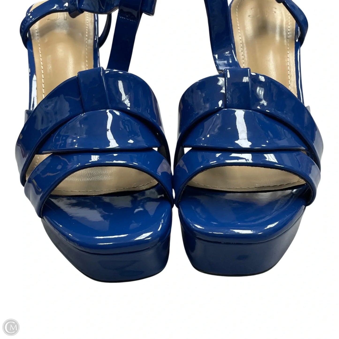 Sandals Heels Block By Jf In Blue, Size: 11