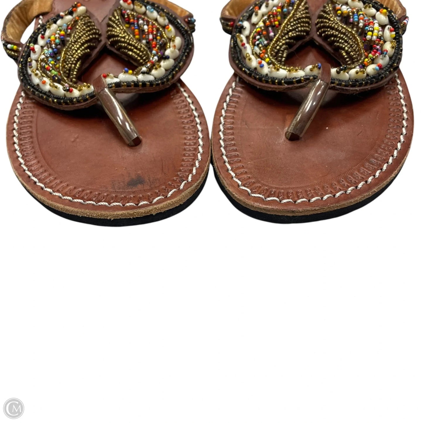 Sandals Flats In Brown, Size: 9.5