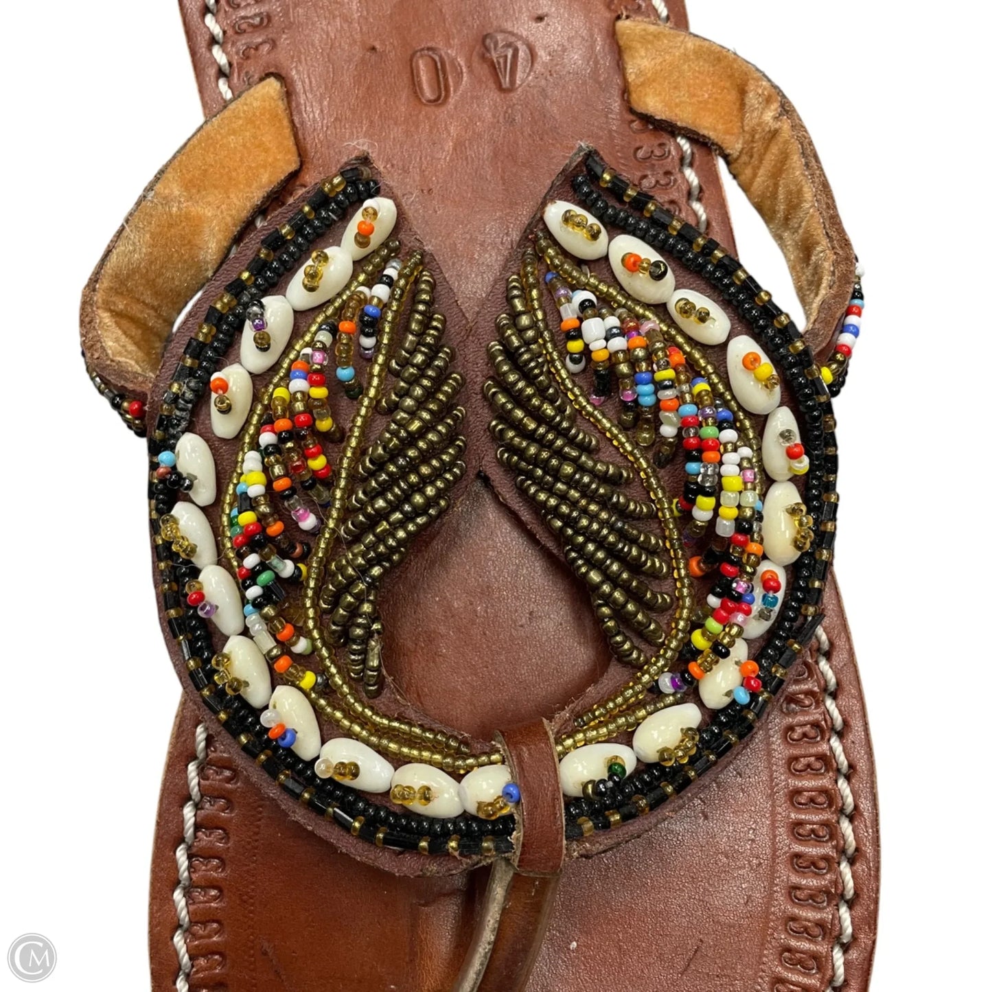Sandals Flats In Brown, Size: 9.5