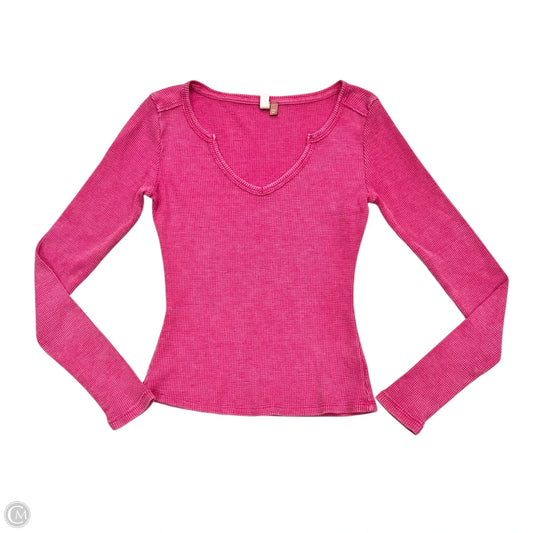 Top Long Sleeve By Pilcro In Pink, Size: Xxs