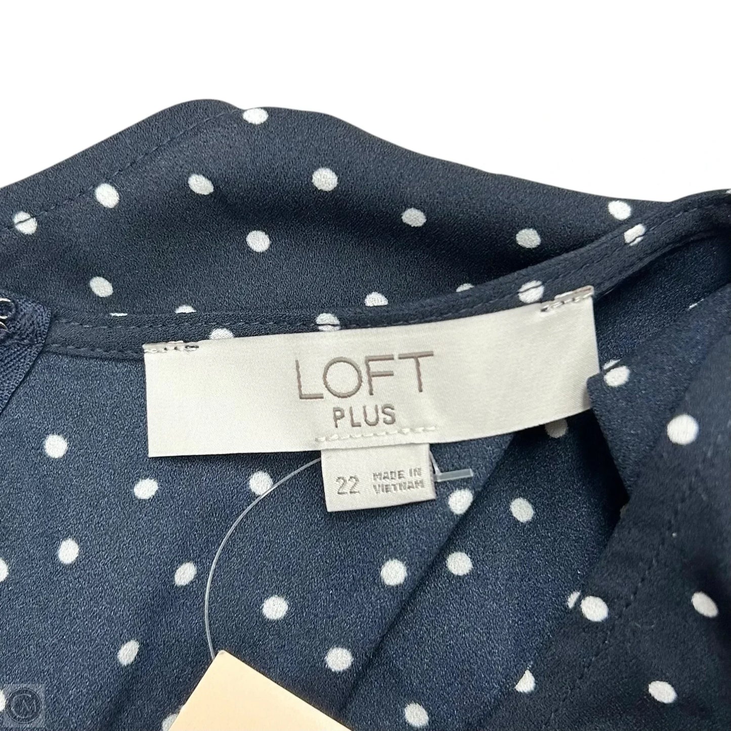 Top Short Sleeve By Loft In Blue & White, Size: 3x