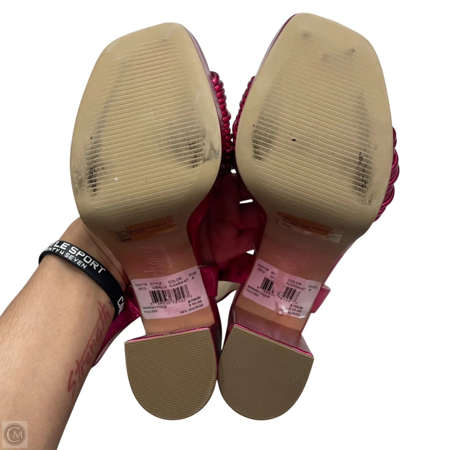 Sandals Heels Block By Charles By Charles David In Pink, Size: 6