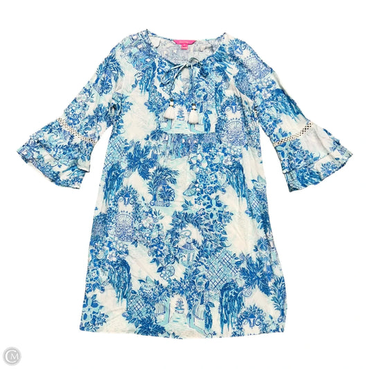 Dress Designer By Lilly Pulitzer In Blue & White, Size: M