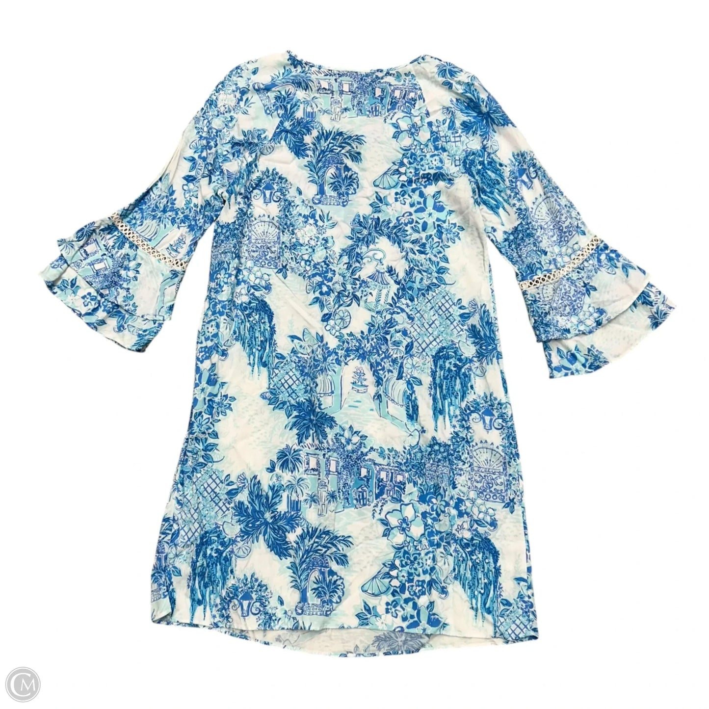 Dress Designer By Lilly Pulitzer In Blue & White, Size: M