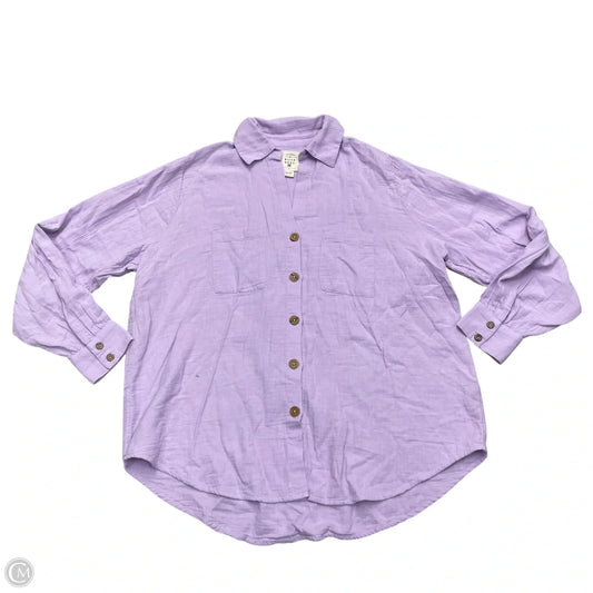 Top Long Sleeve By Billabong In Purple, Size: S