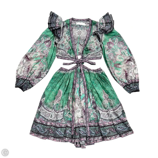 Dress Party Short By Zimmermann In Green & Purple, Size: Xs