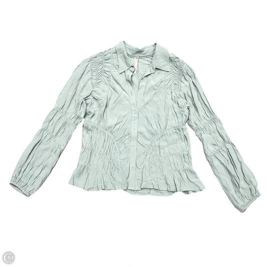 Blouse Long Sleeve By Anthropologie In Blue, Size: M
