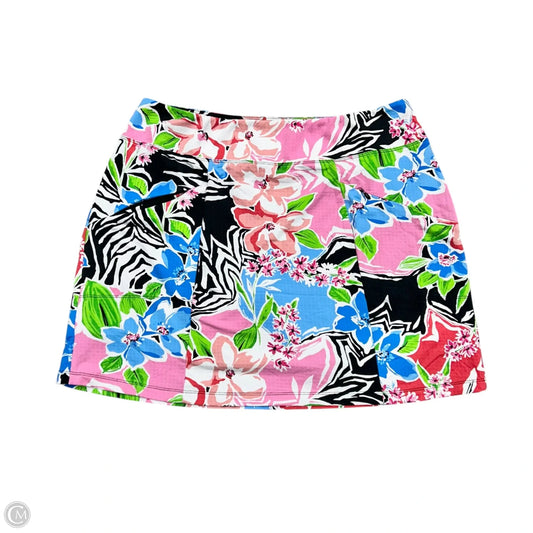 Skort By Ibkul In Black & Pink, Size: L