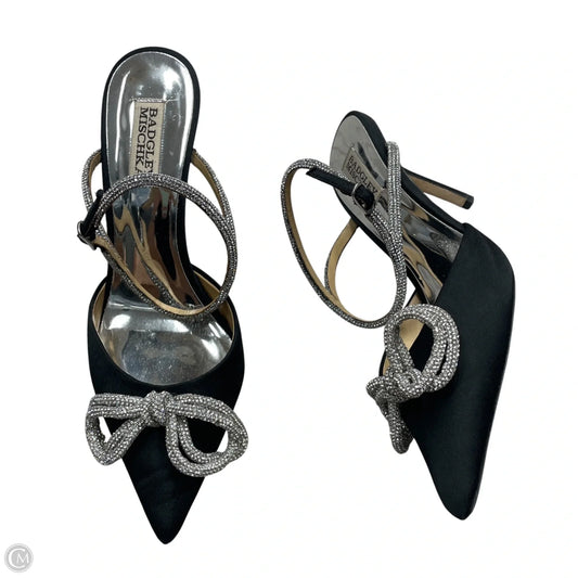 Shoes Heels Stiletto By Badgley Mischka In Black & Silver, Size: 8