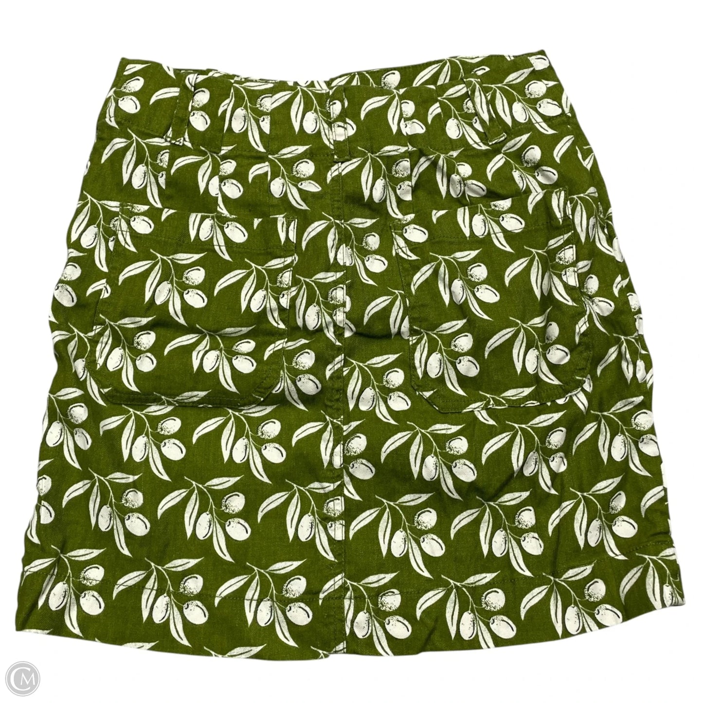 Skirt Midi By Maeve In Green & White, Size: S
