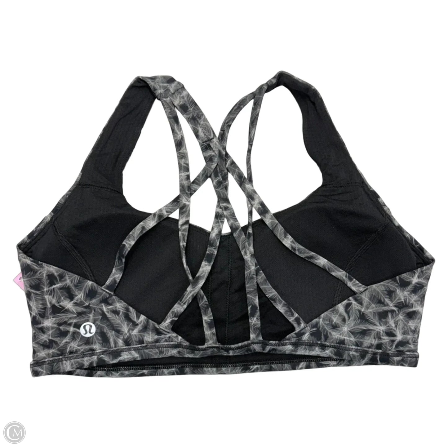 Athletic Bra By Lululemon In Black & Grey, Size: M