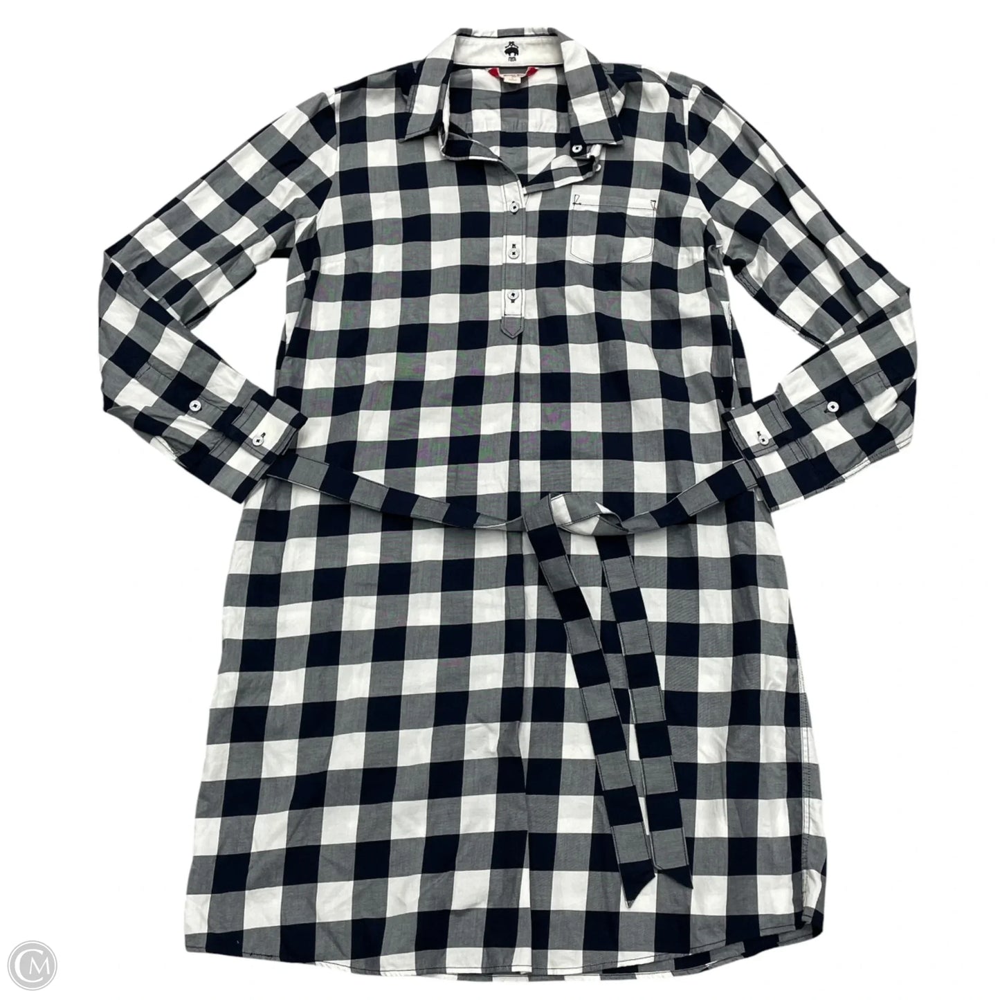Dress Casual Midi By Brooks Brothers In Black & White, Size: M