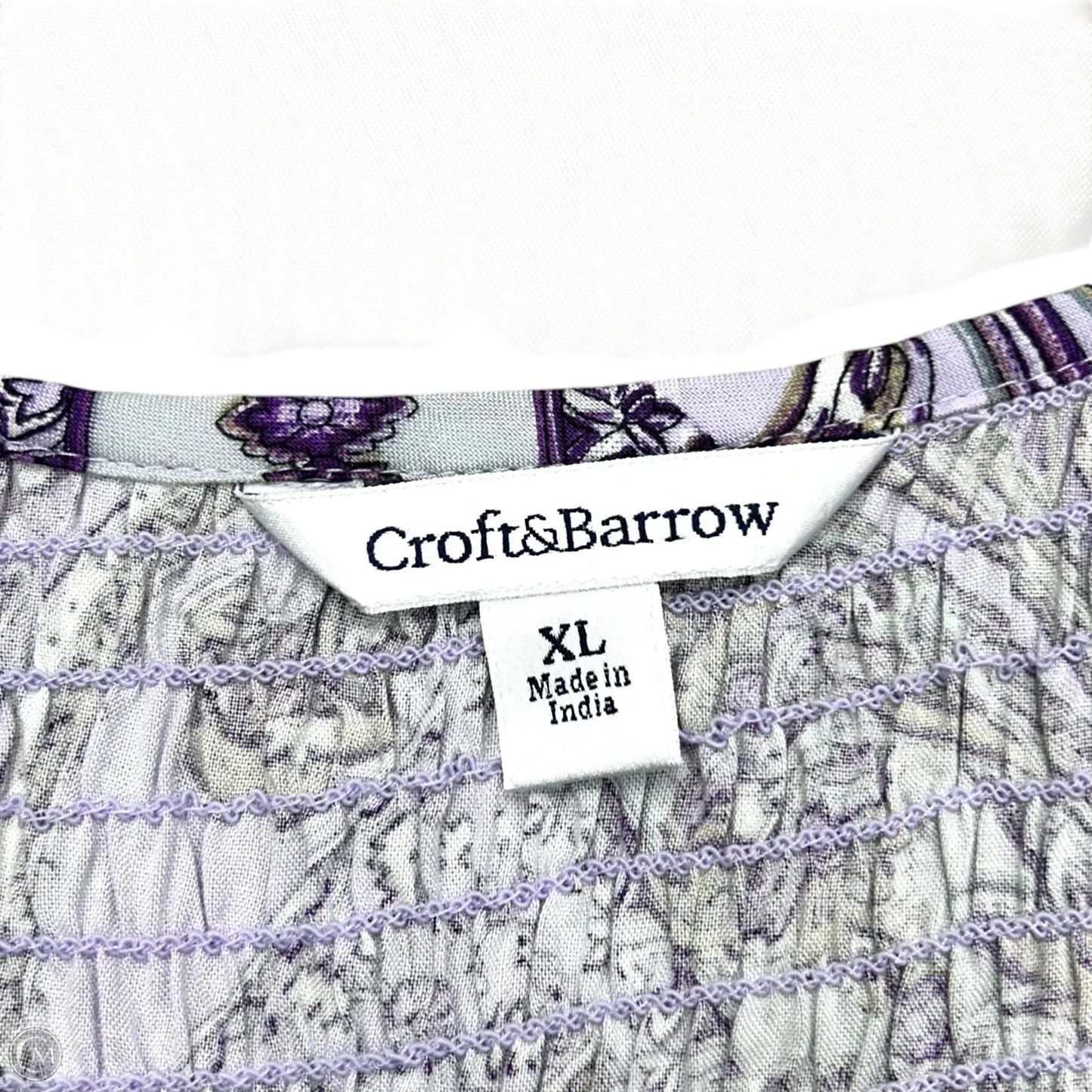 Dress Casual Maxi By Croft And Barrow In Purple & White, Size: Xl