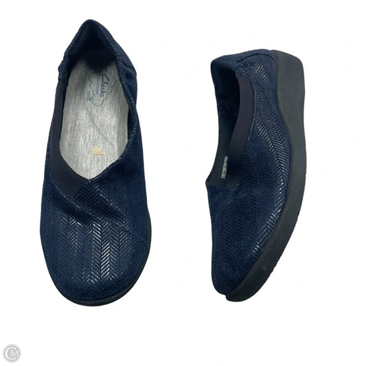 Shoes Flats By Clarks In Black & Blue, Size: 9.5