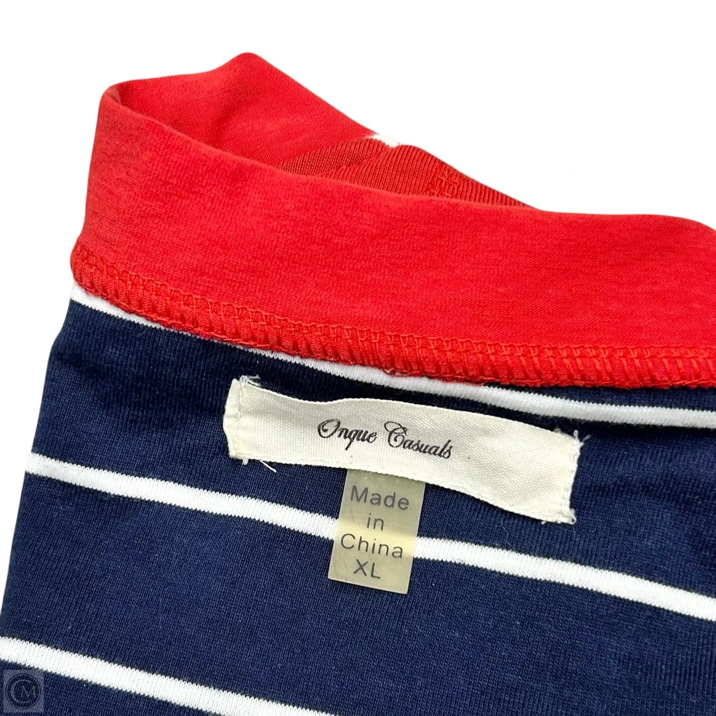 Cardigan By Onque Casuals In Red & White, Size: Xl