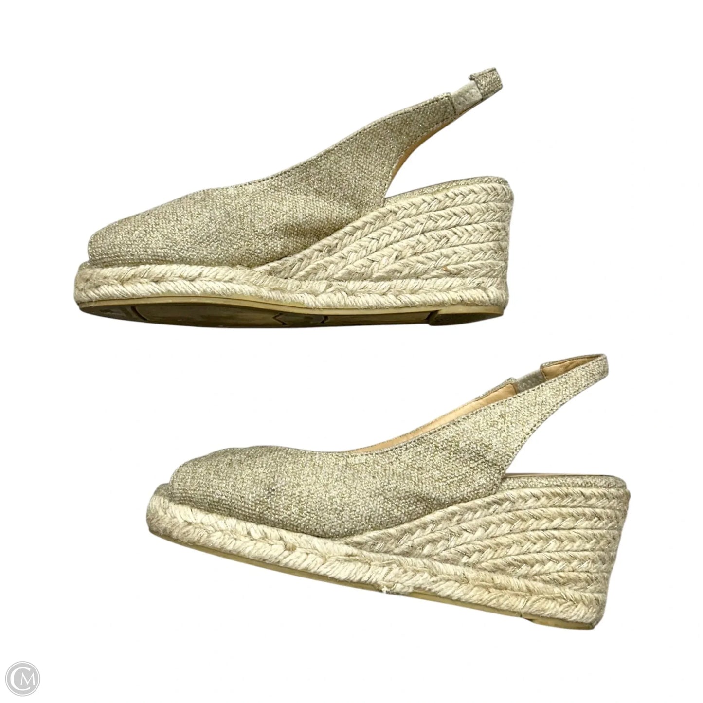Sandals Heels Wedge By Caytaner In Gold, Size: 5.5