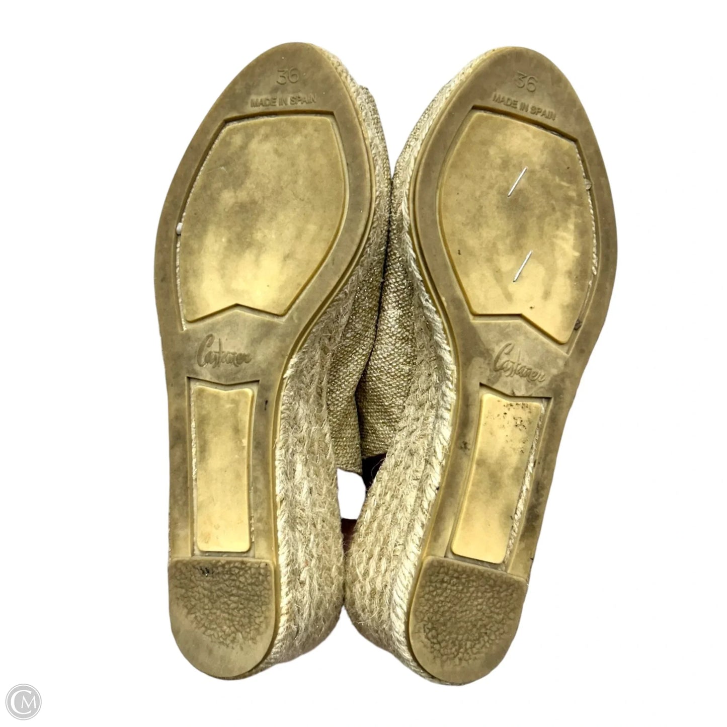 Sandals Heels Wedge By Caytaner In Gold, Size: 5.5