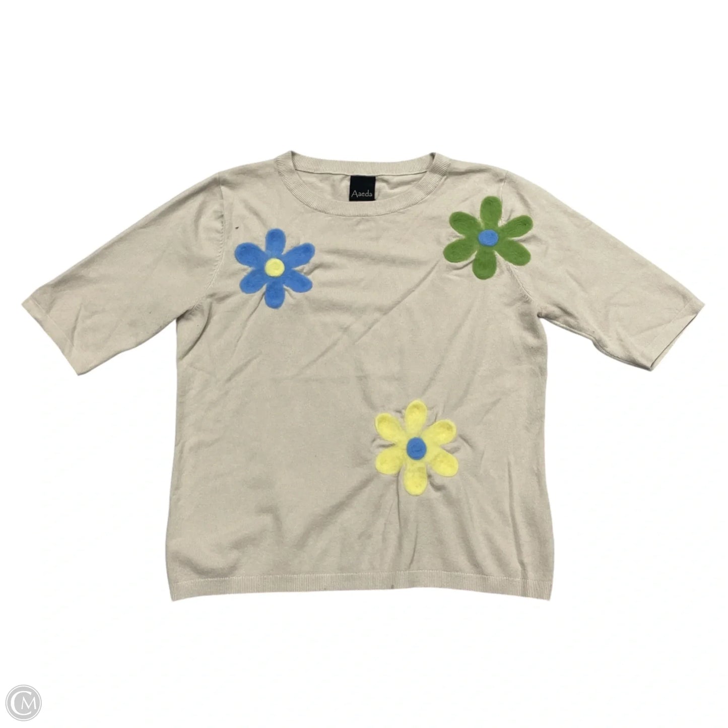 Top Short Sleeve By Aaeda In Cream, Size: M