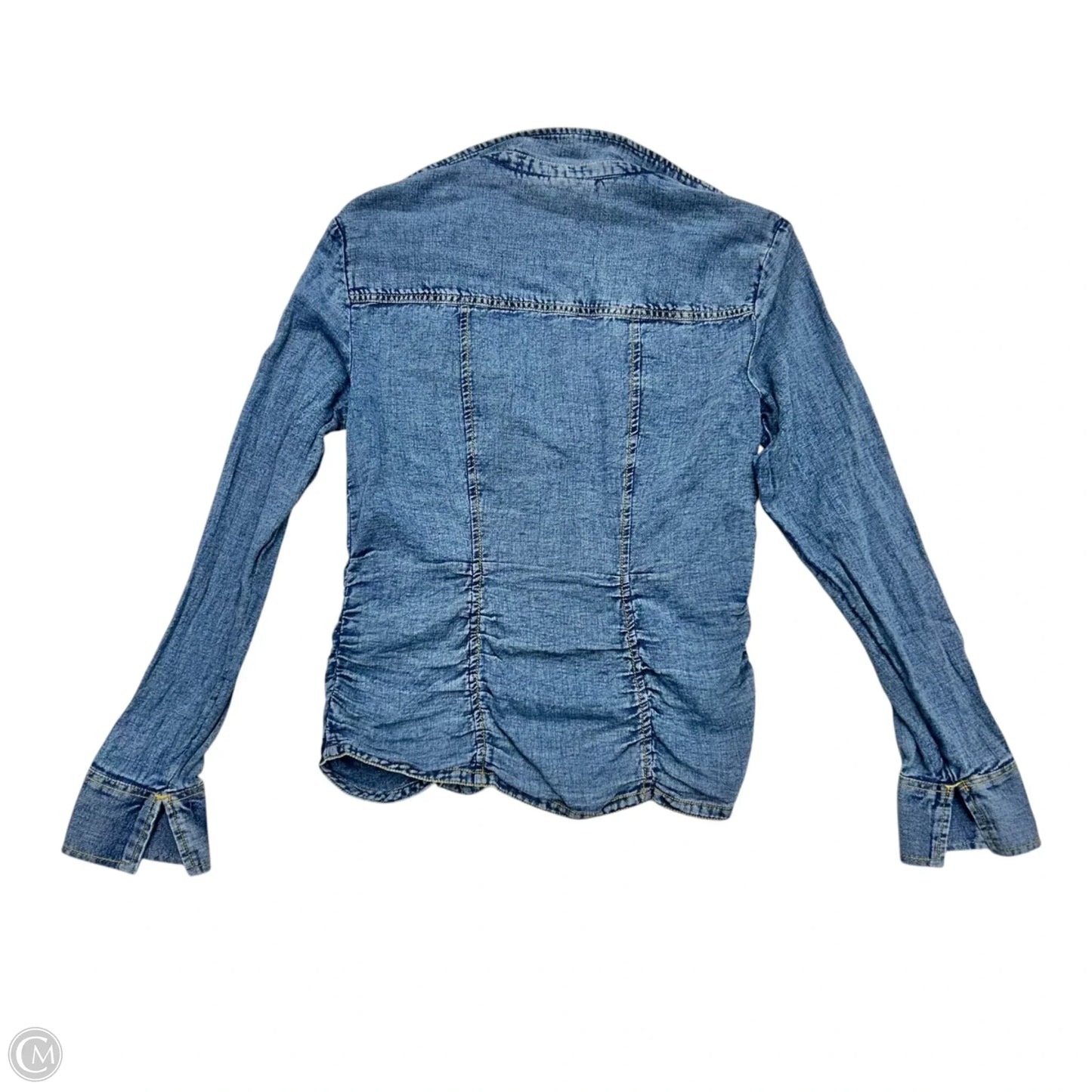 Top Long Sleeve By Pilcro In Blue Denim, Size: S