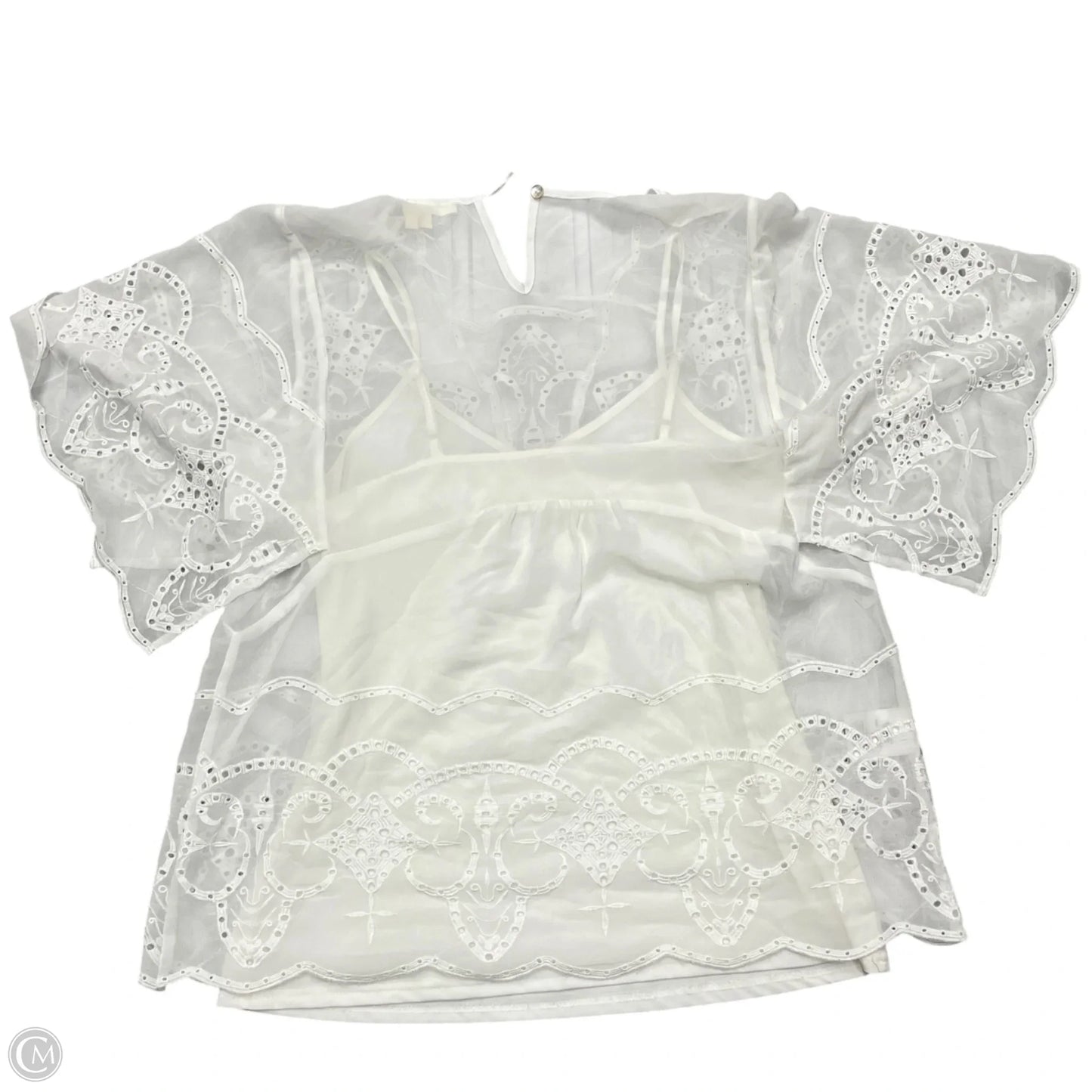 Blouse Short Sleeve By Meadow Rue In White, Size: Xs