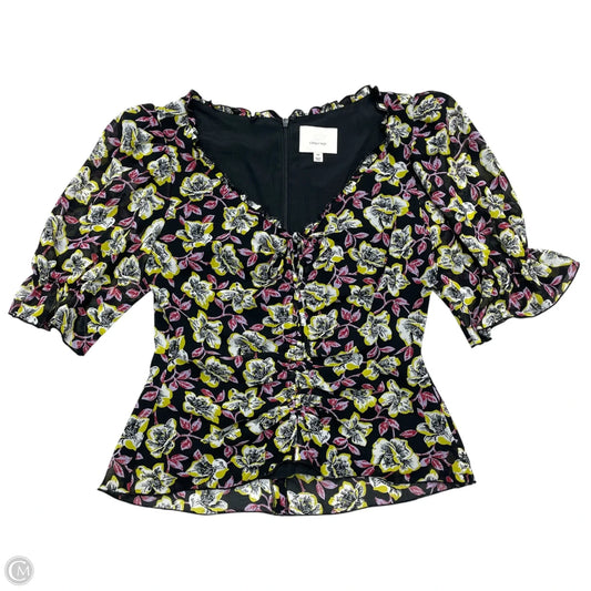 Blouse Short Sleeve By Cinc A Sept In Black & Yellow, Size: Xs