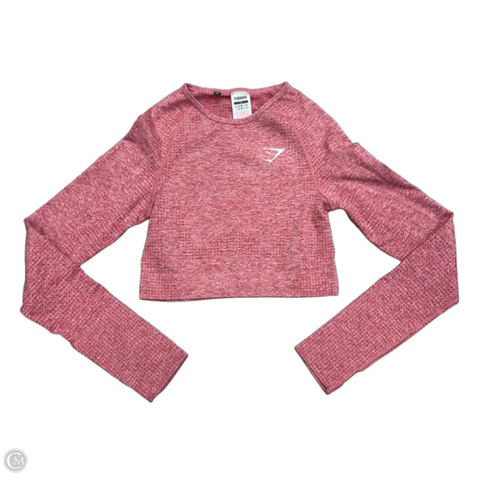 Athletic Top Long Sleeve Collar By Gym Shark In Red, Size: S