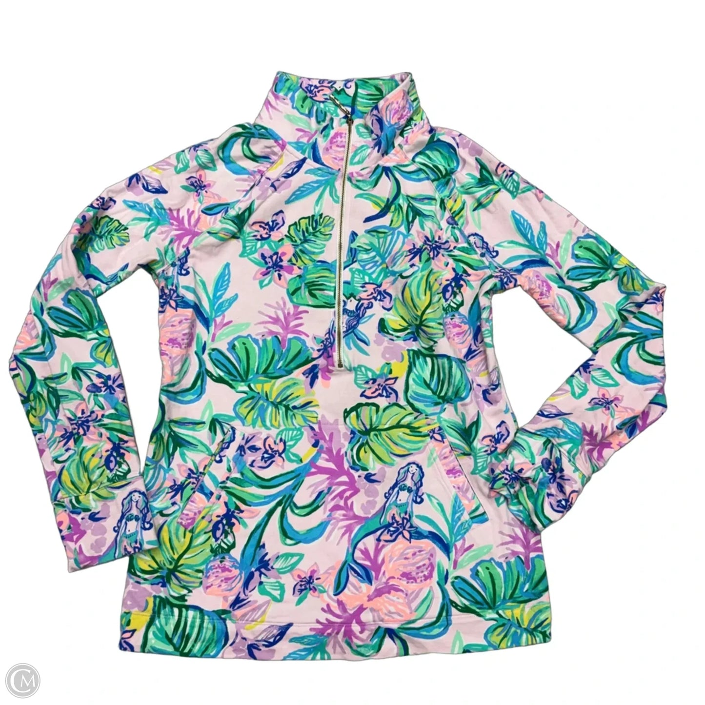 Sweatshirt Designer By Lilly Pulitzer In Green & Purple, Size: S