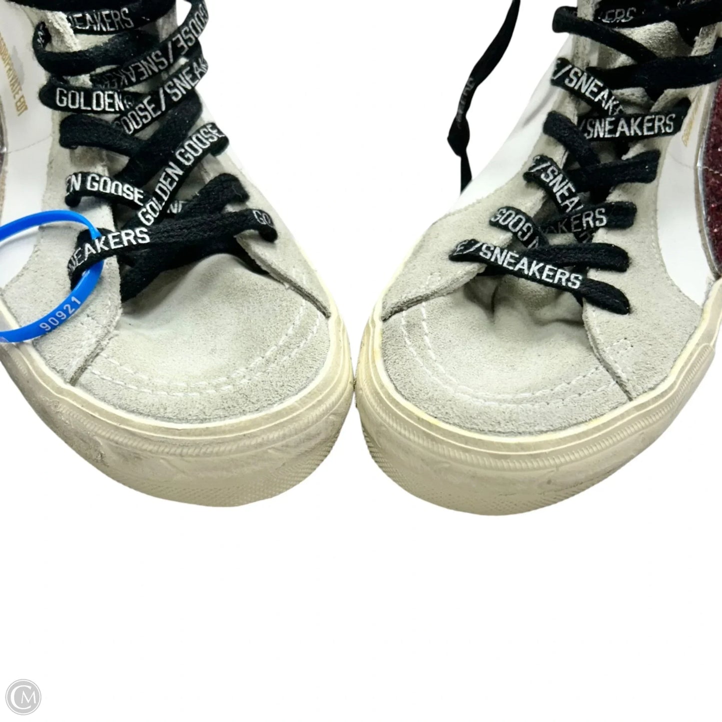 Shoes Luxury Designer By Golden Goose In Red & White, Size: 7.5