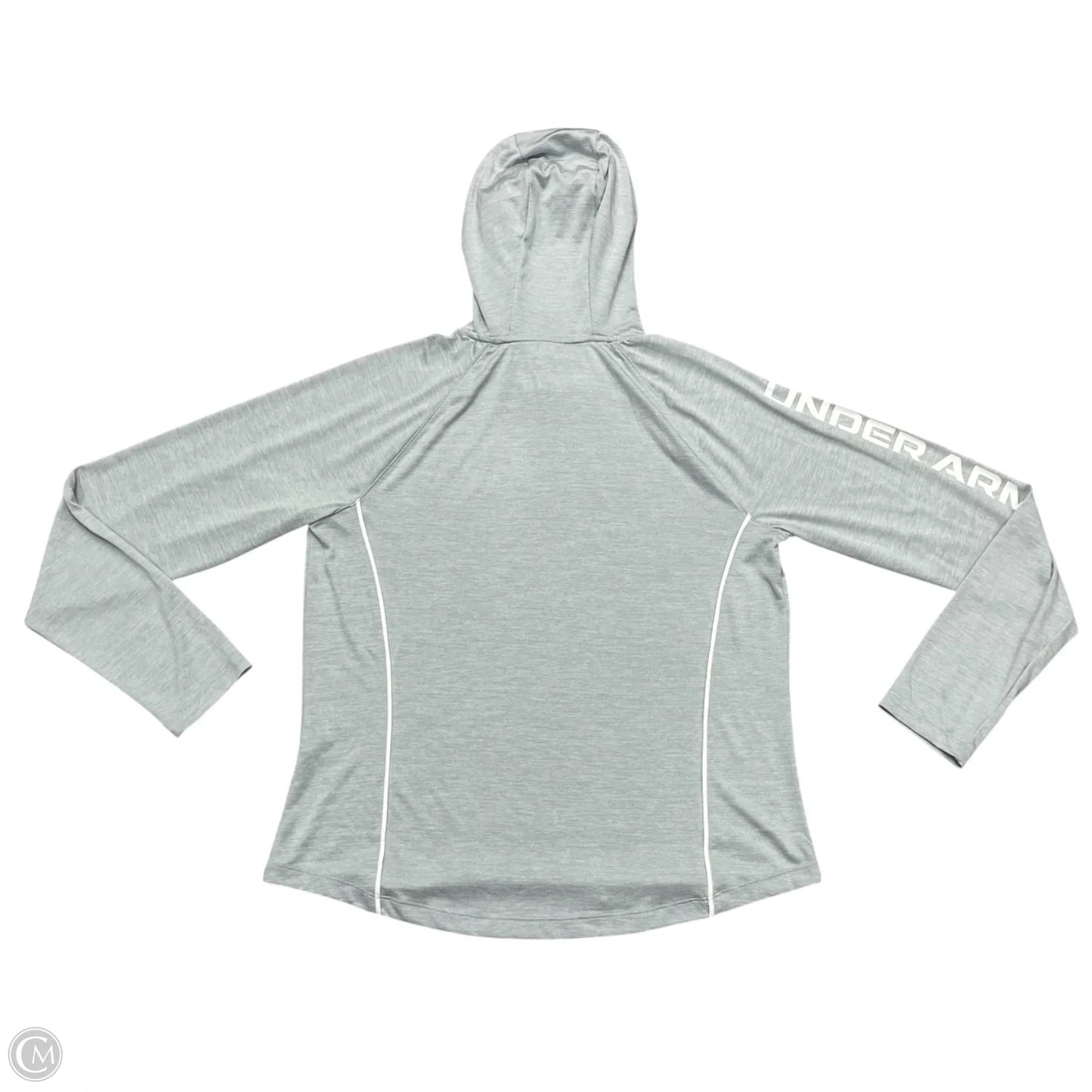 Athletic Top Long Sleeve Hoodie By Under Armour In Grey, Size: Xl