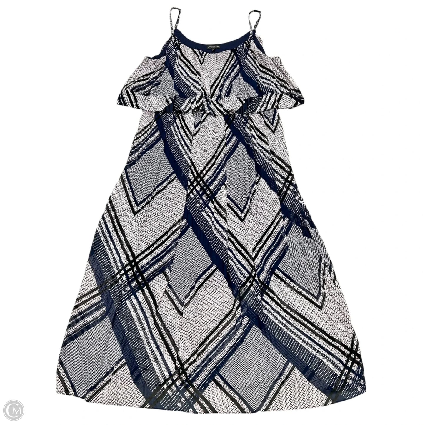Dress Casual Maxi By Lane Bryant In Blue Red & White, Size: 2x