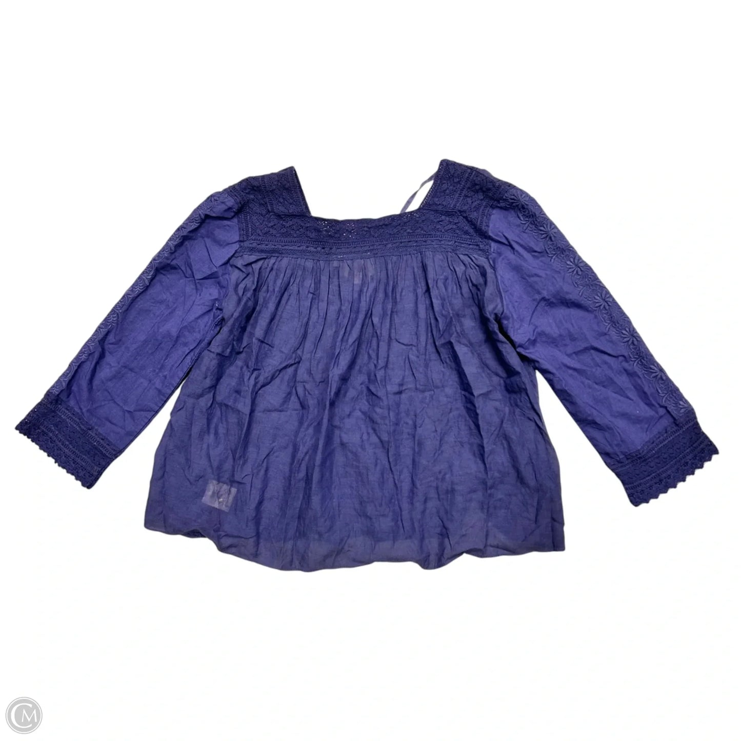Blouse 3/4 Sleeve By Anthropologie In Purple, Size: S