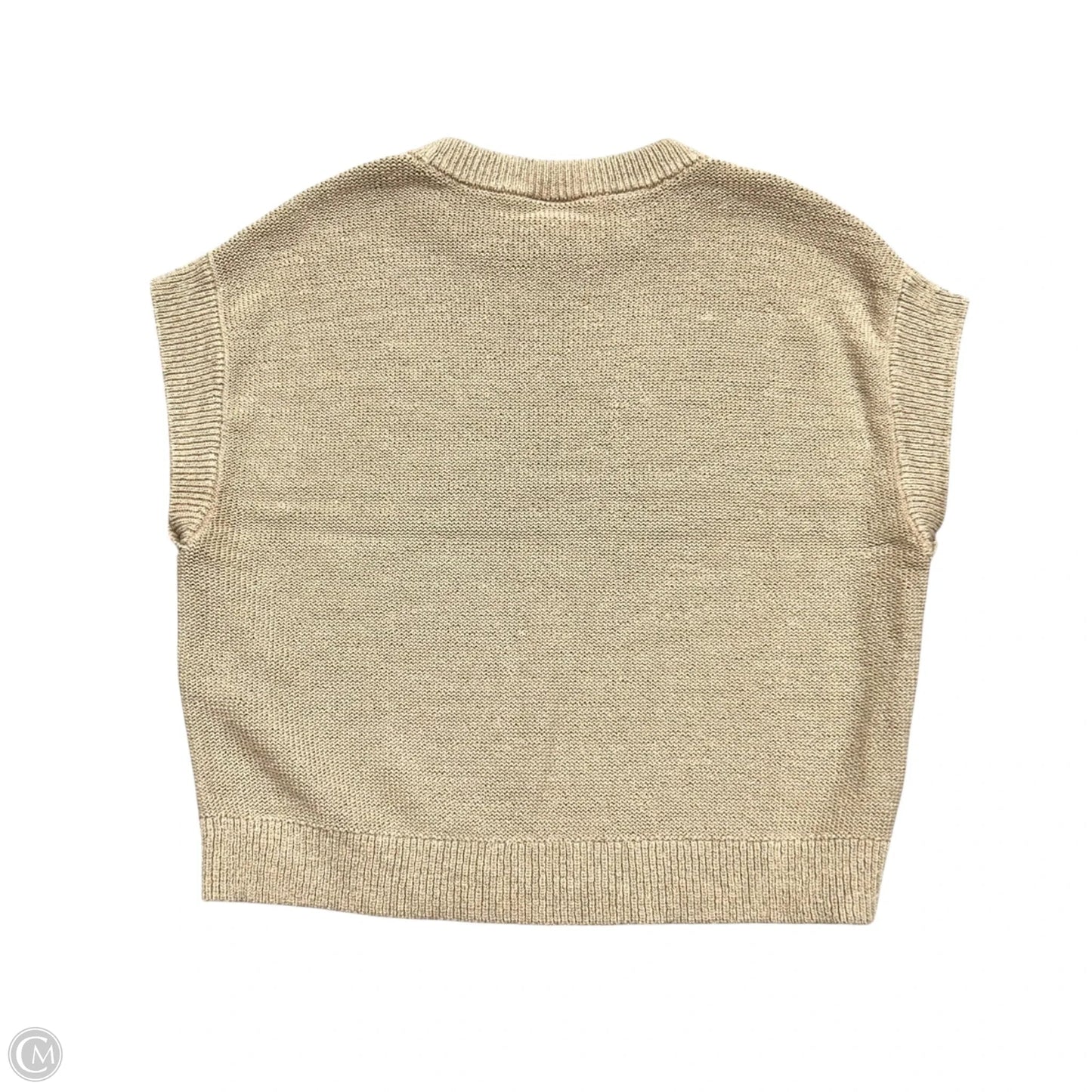 Sweater Short Sleeve By Loft In Tan, Size: L