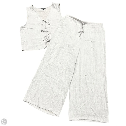 Pants Set 2pc By Adrianna Papell In Beige, Size: L