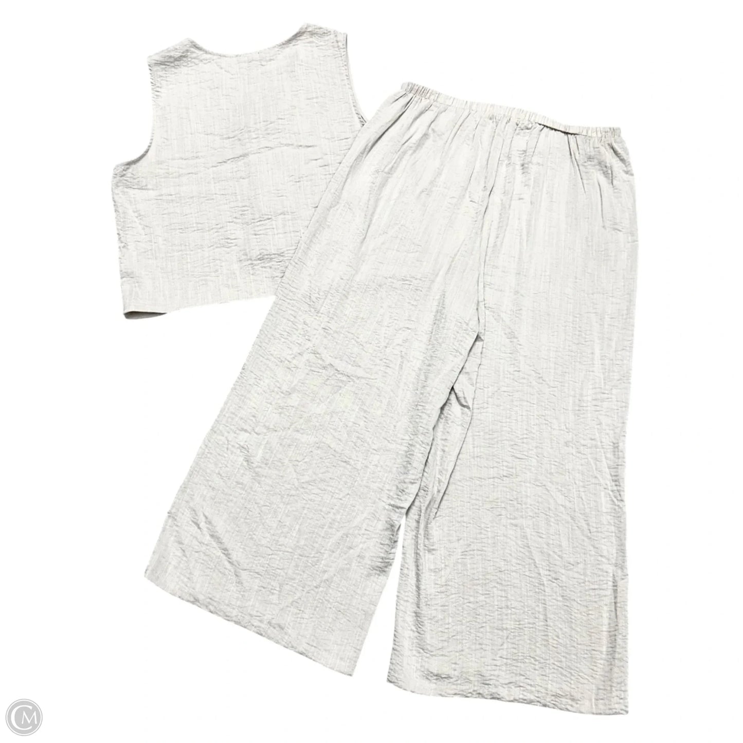 Pants Set 2pc By Adrianna Papell In Beige, Size: L
