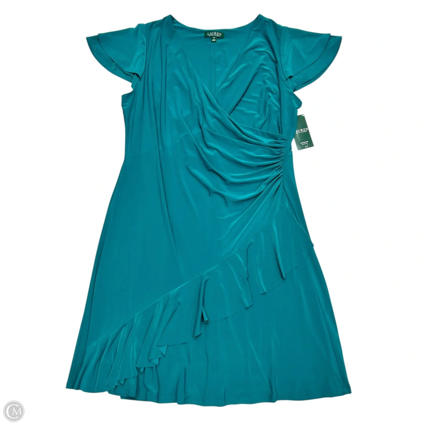 Dress Party Midi By Lauren By Ralph Lauren In Teal, Size: Xl