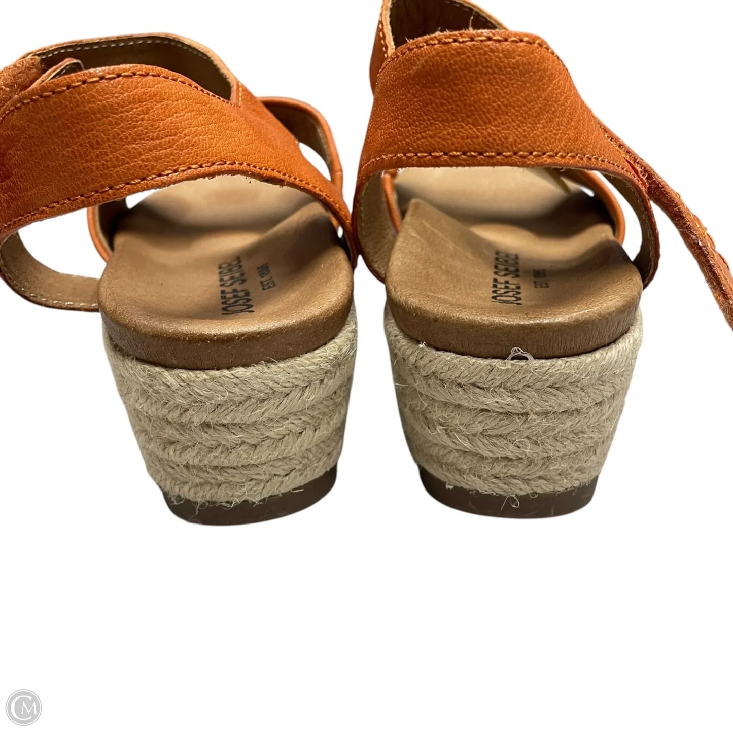 Sandals Heels Platform By Josef Seibei In Orange & Tan, Size: 5.5