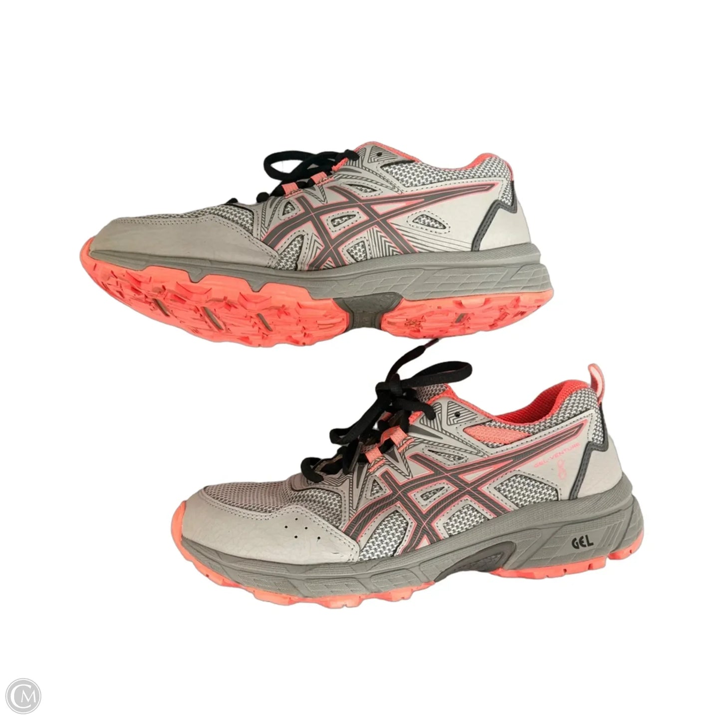 Shoes Athletic By Asics In Grey & Pink, Size: 8
