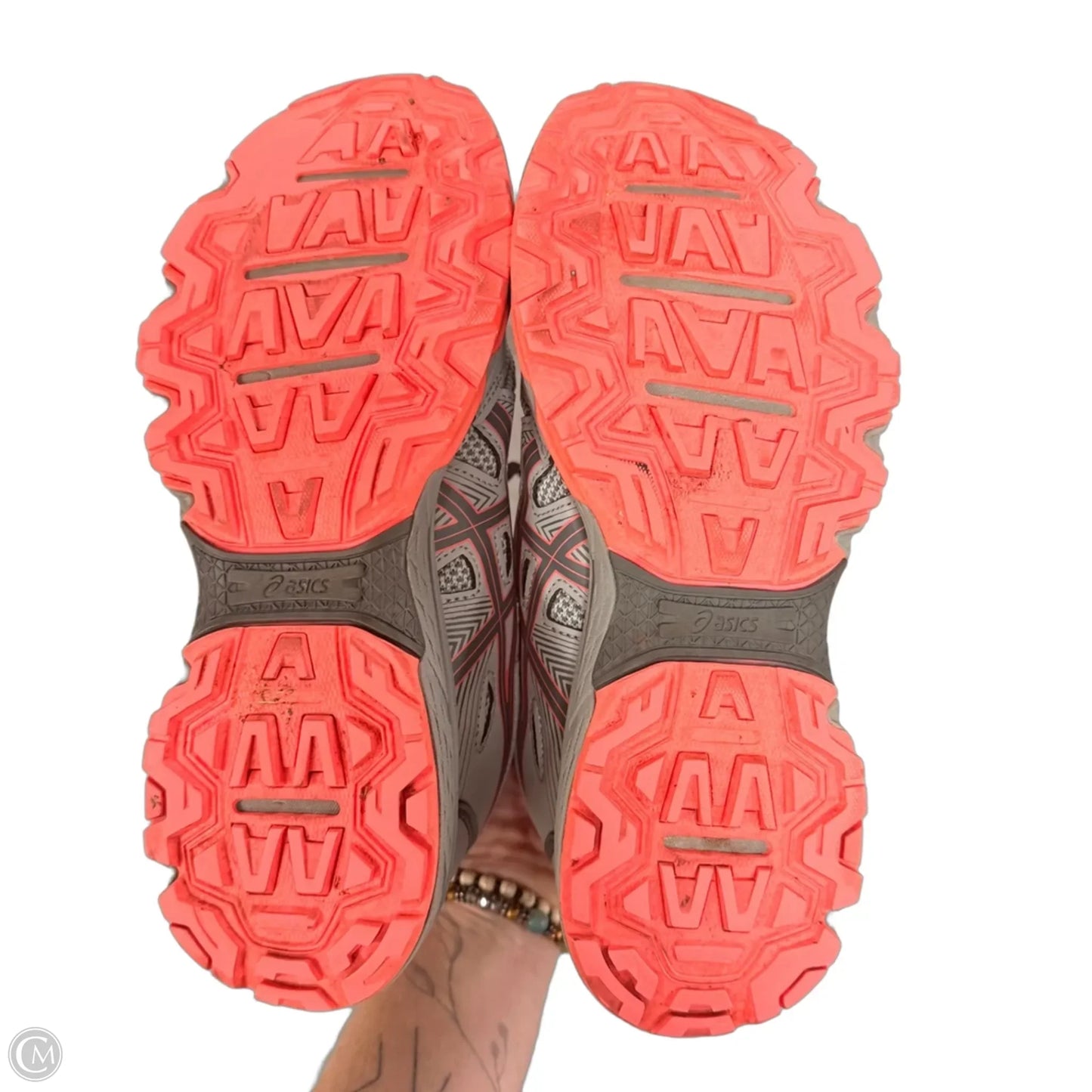 Shoes Athletic By Asics In Grey & Pink, Size: 8