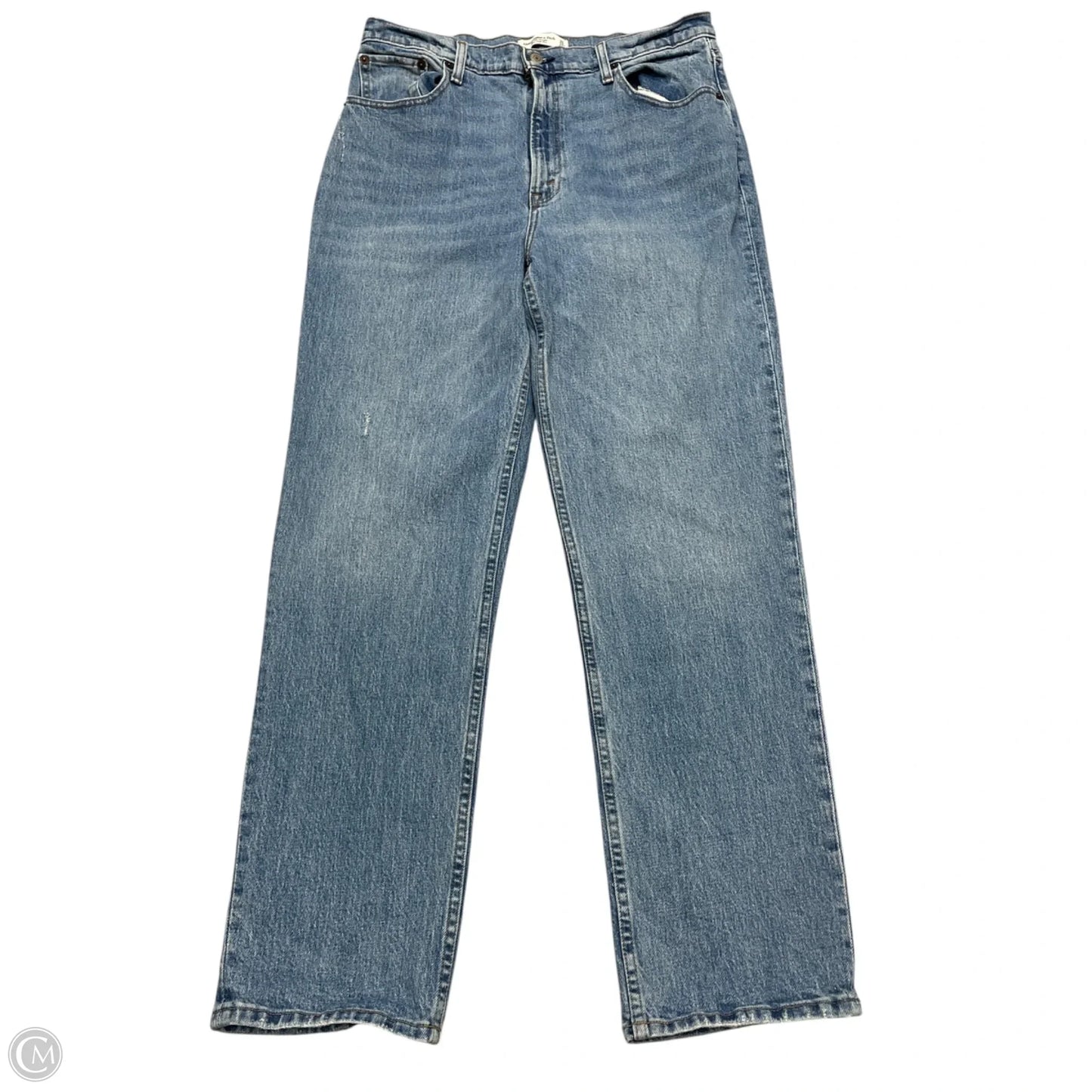 Jeans Straight By Abercrombie And Fitch In Blue Denim, Size: 12