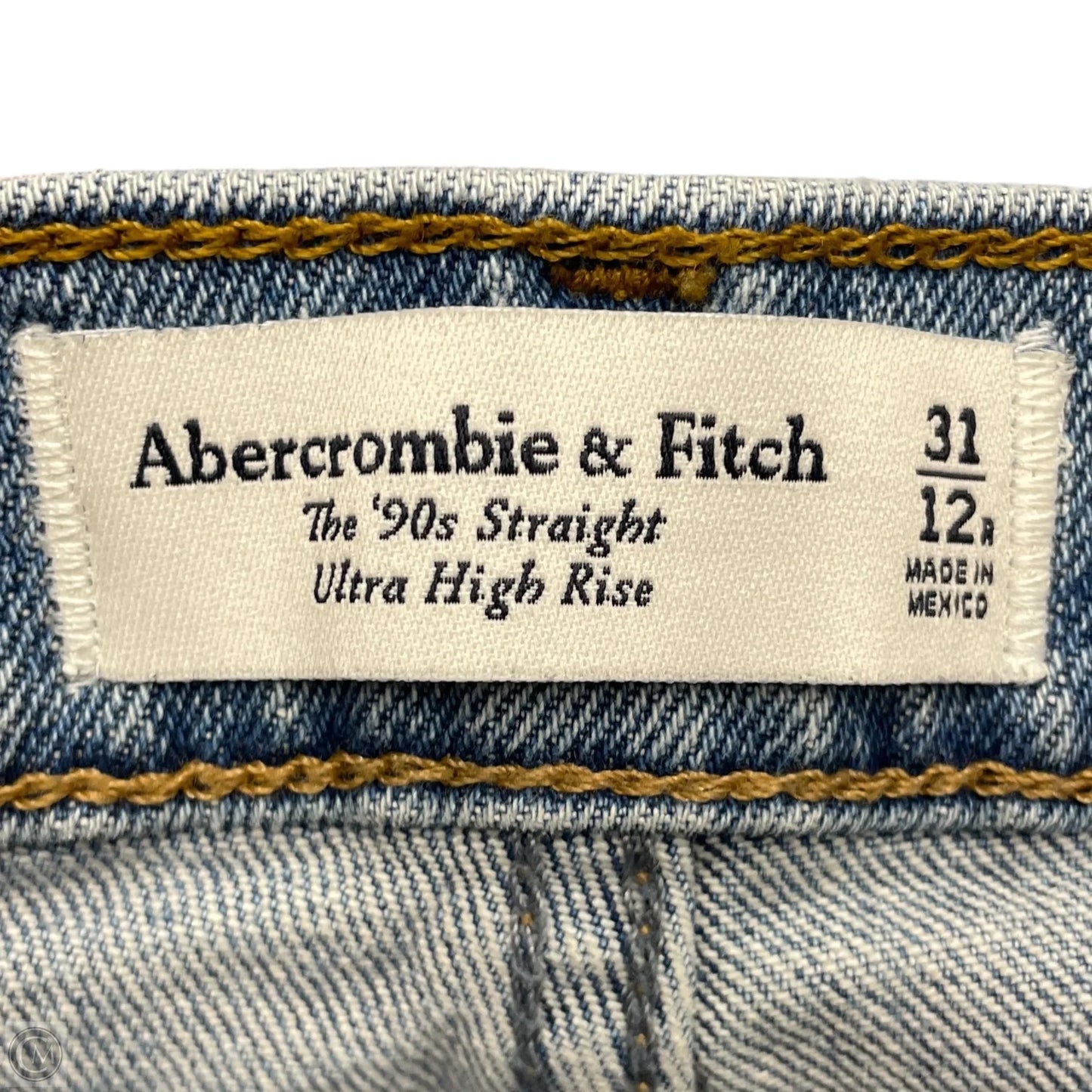 Jeans Straight By Abercrombie And Fitch In Blue Denim, Size: 12