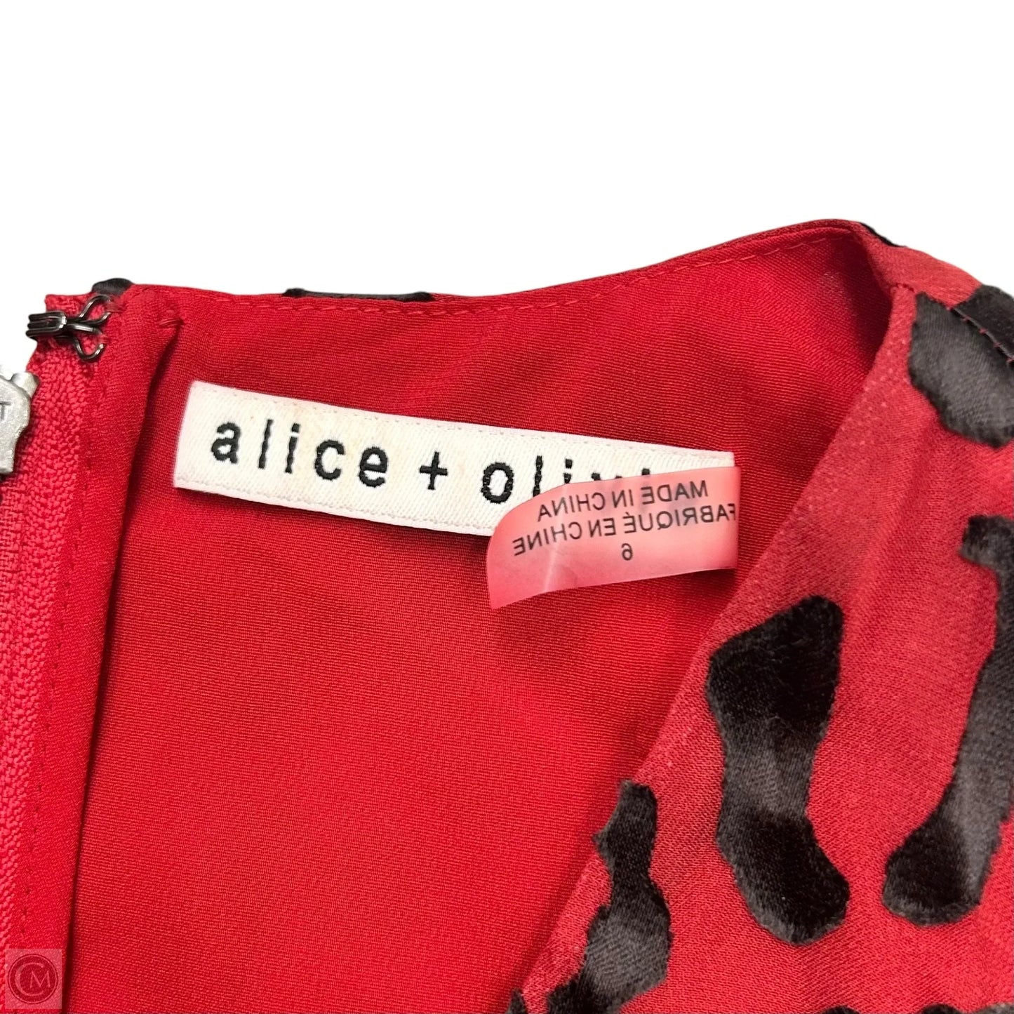 Dress Designer By Alice + Olivia In Black & Red, Size: S