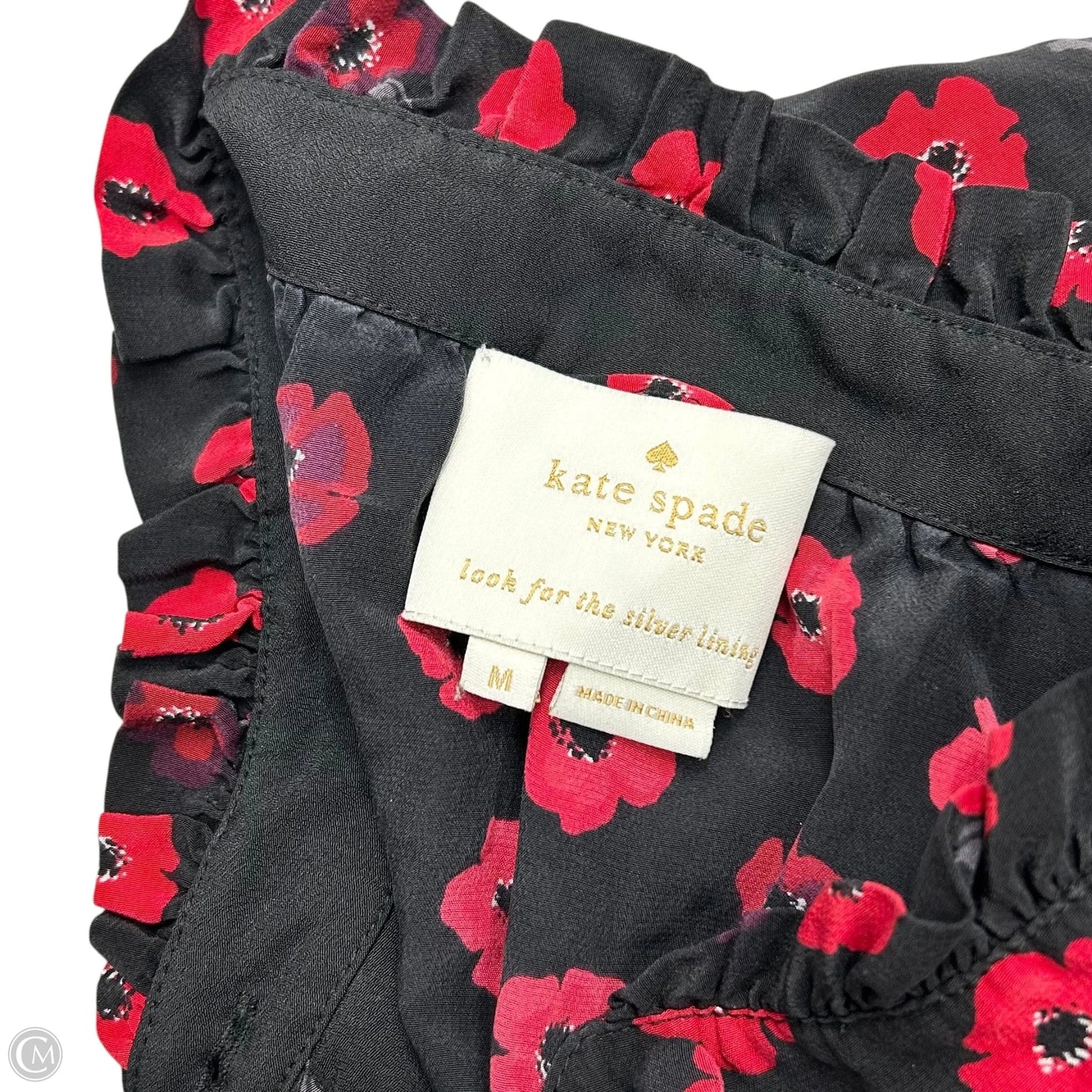 Dress Designer By Kate Spade In Black & Red, Size: M