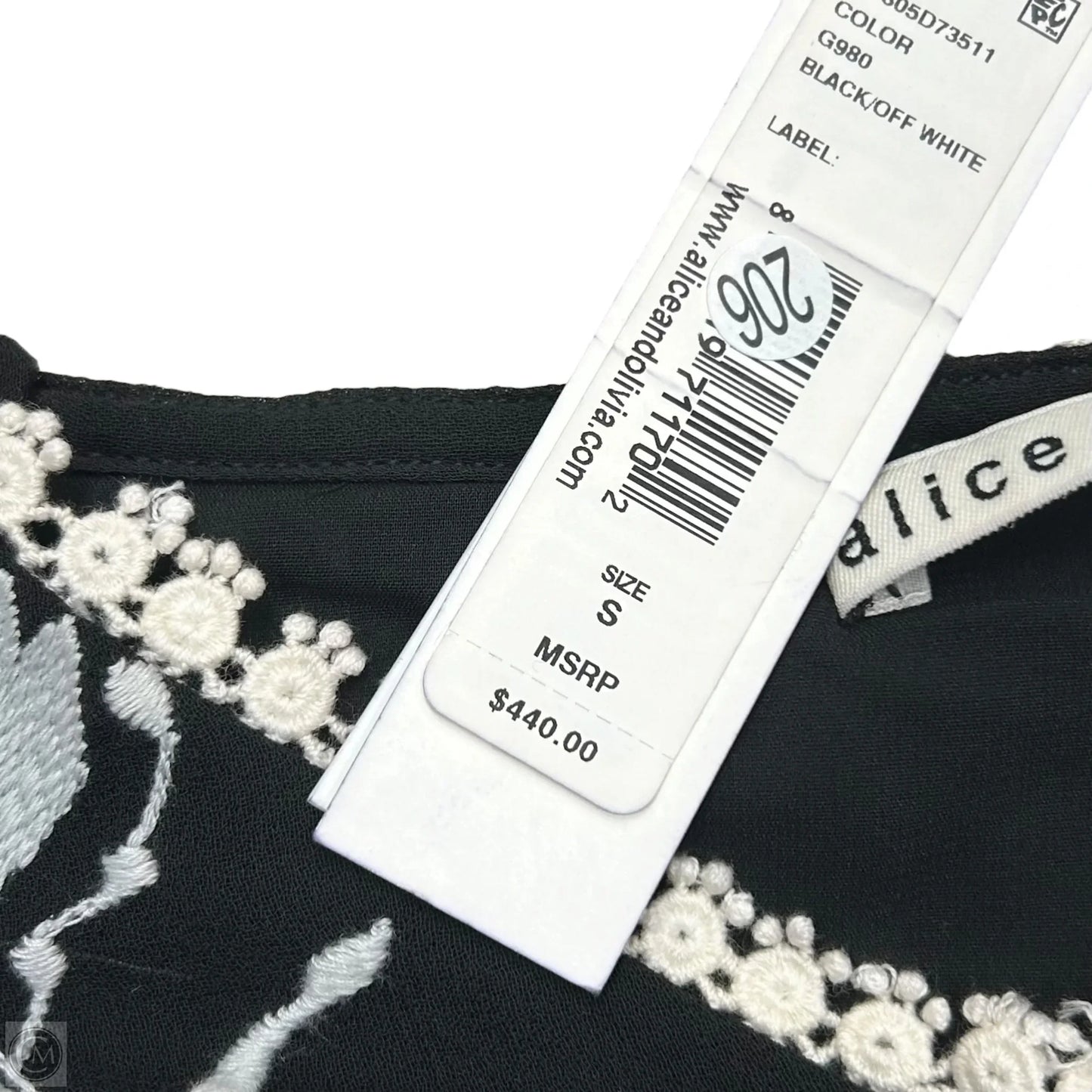 Dress Designer By Alice + Olivia In Black & White, Size: S