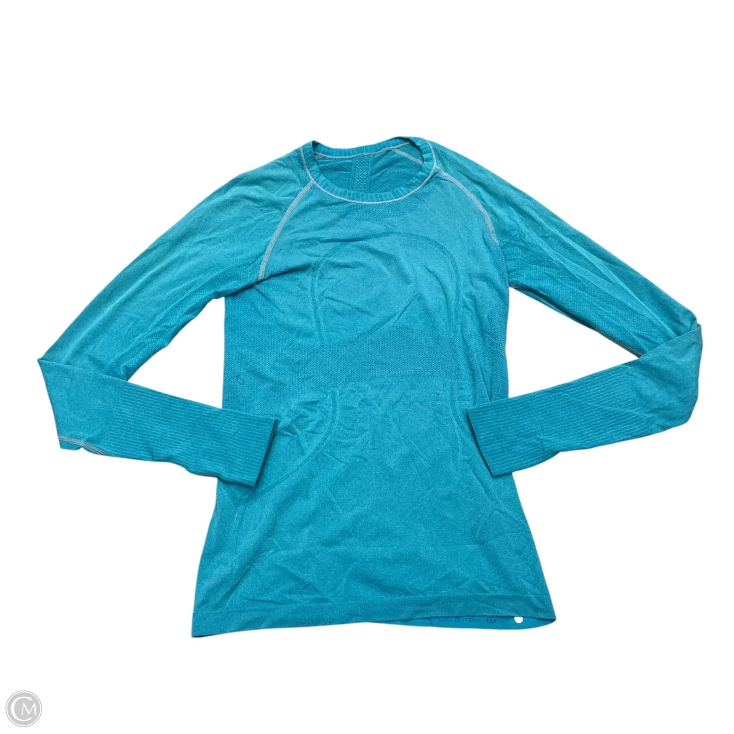 Athletic Top Long Sleeve Collar By Lululemon In Blue, Size: M