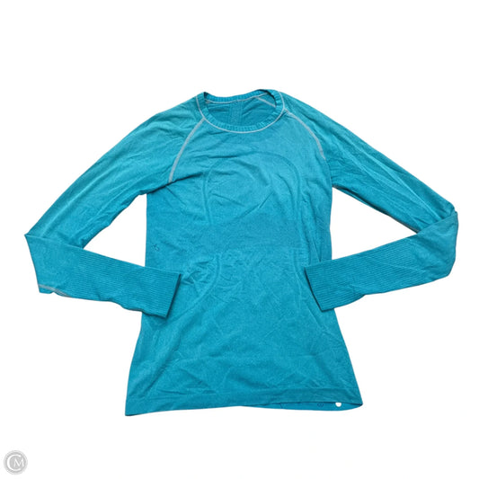Athletic Top Long Sleeve Collar By Lululemon In Blue, Size: M