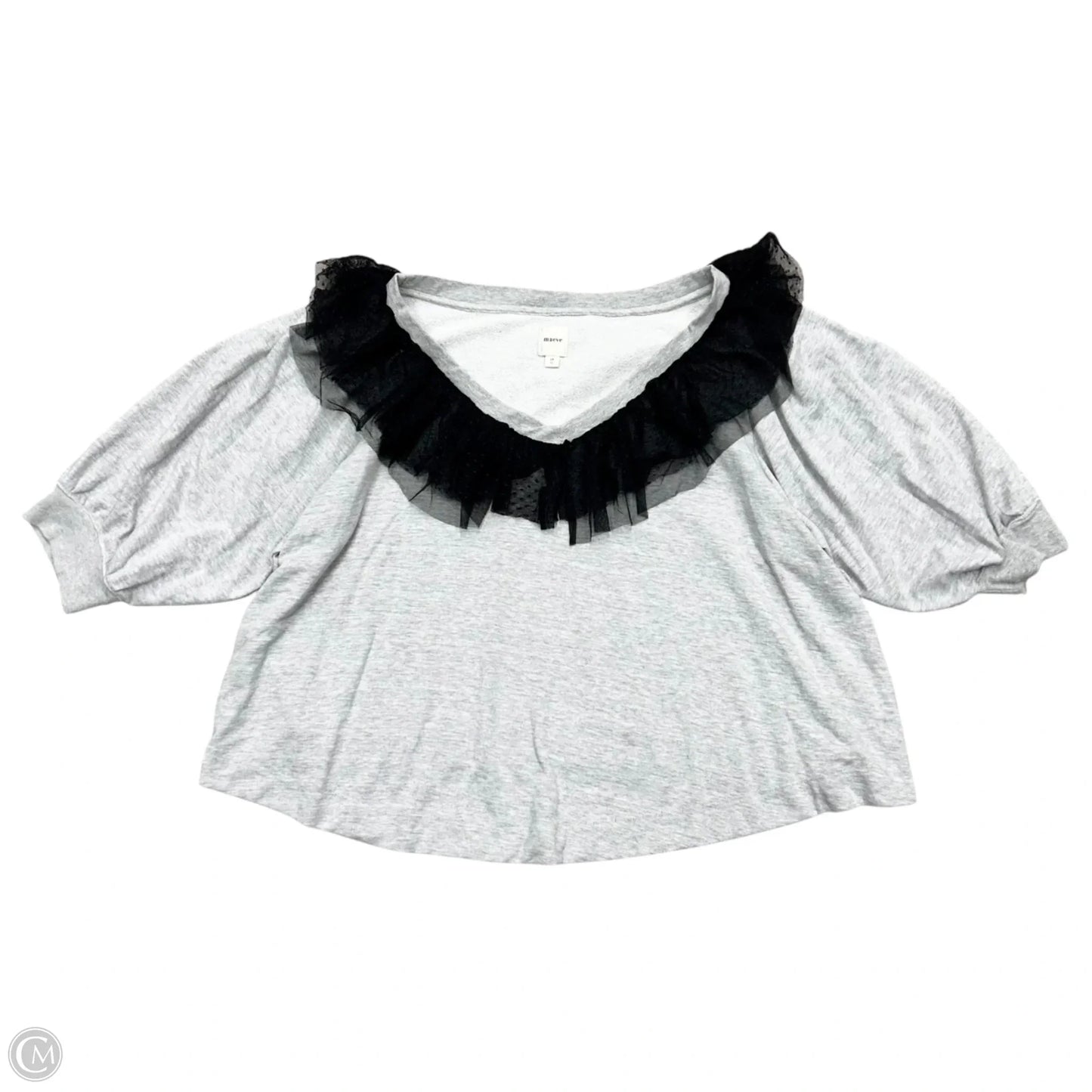 Sweatshirt Crewneck By Maeve In Black & Grey, Size: 2x